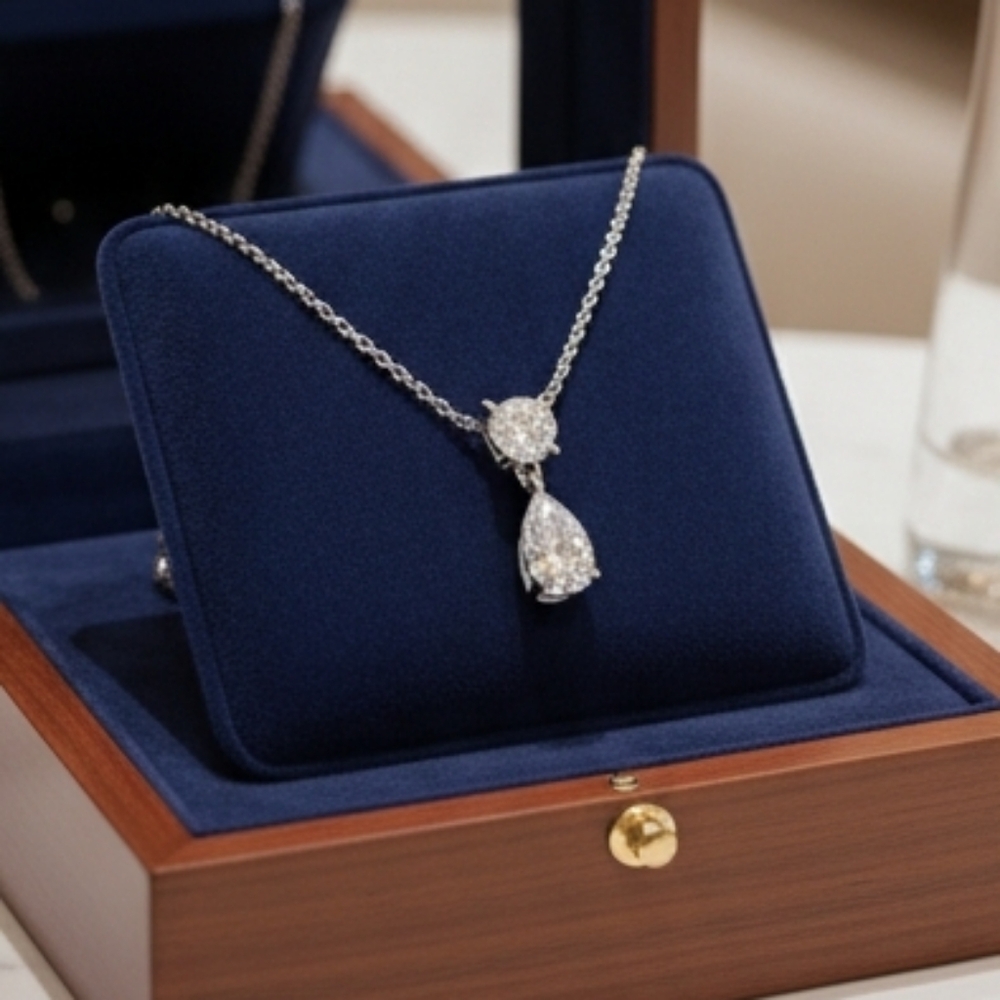 Moissanite 1.5 CT Water Drop Necklace